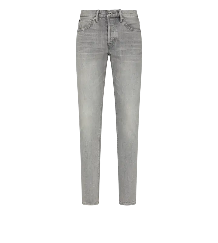 GREY STRETCH SLIM FIT SELVEDGE DENIM GREY HIGH/LOW online